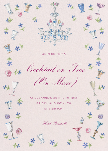Chandelier and Glass Invitation