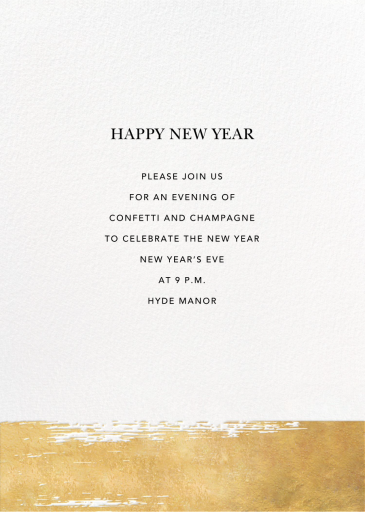 Simple Brushstroke - New Year's Eve Invitation by Sugar Paper