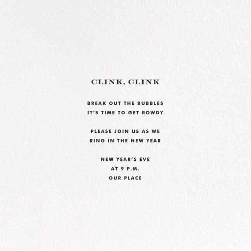 Pop Fizz Clink (Square) - Party Invitation by kate spade new york - Back