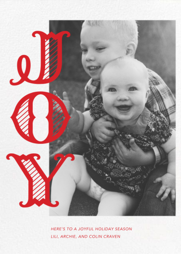 Joyful Stripes (Inset) - Holiday Card by Paperless Post