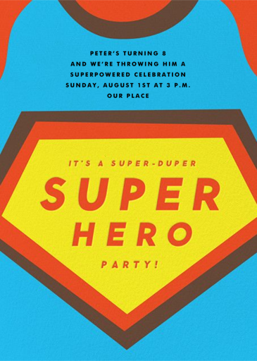 Indigo Superhero - Invitation by The Indigo Bunting