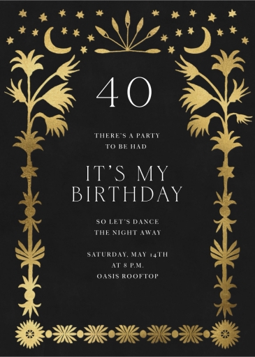 Golden Oasis - Birthday Invitation by Jungalow