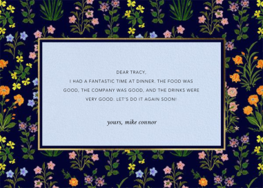 Wildflower Calico - Thank You Card by Oscar de la Renta