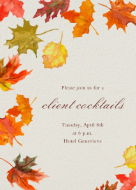 Watercolor Fall Leaves - Dining & Drinks Invitation by Paperless Post