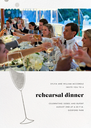 Champagne Flute (Photo) - Rehearsal Dinner Invitation by Paperless Post