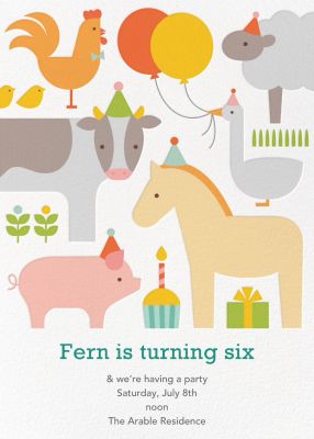 Farm Kids' Birthday Invitations | Send online instantly | RSVP tracking