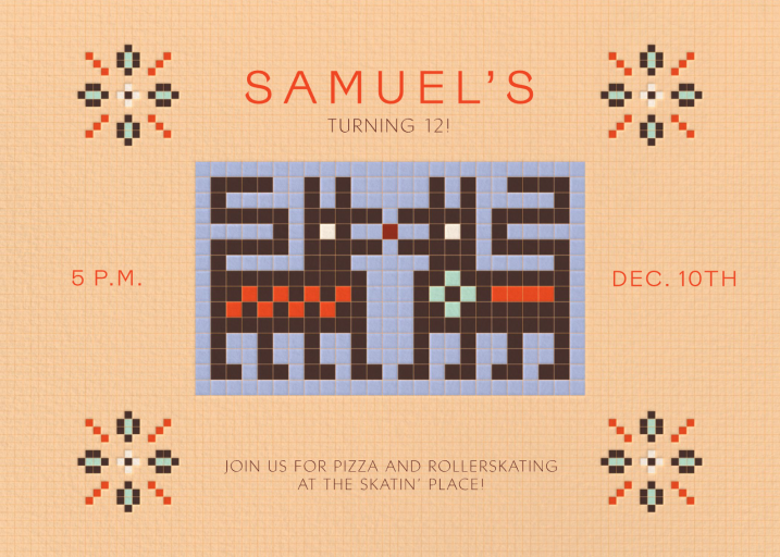 Tile Glyphs - Birthday Invitation by Rubinski Works