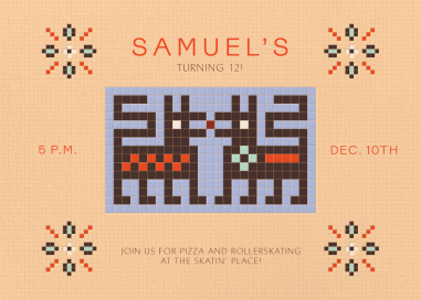 Tile Glyphs - Birthday Invitation by Rubinski Works