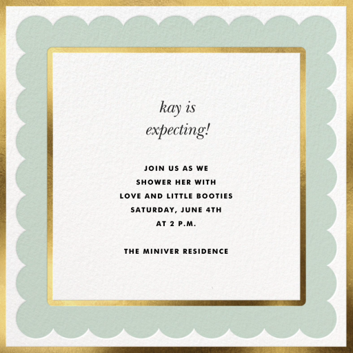 Scalloped Border - Baby Shower Invitation by kate spade new york