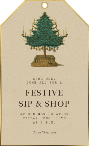 Etiqueta de regalo vintage - Invitación a la fiesta navideña corporativa por John Derian