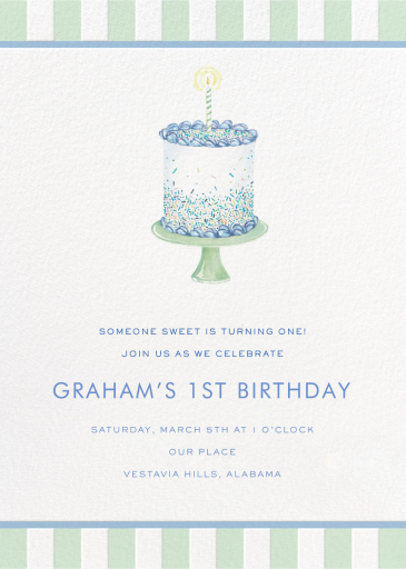 Funfetti Cake Green (Lucy Young) - Invitation by Dogwood Hill