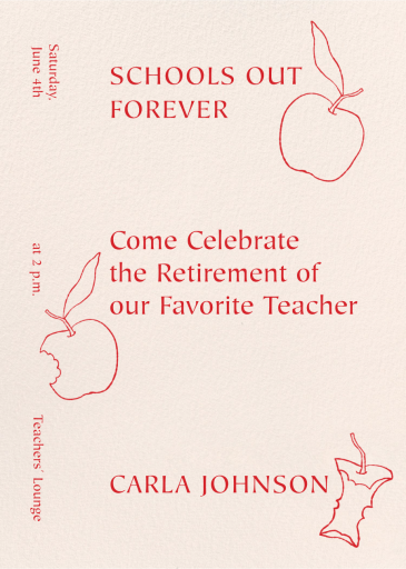 Apple Core - Retirement and Farewell Party Invitation by Paperless Post