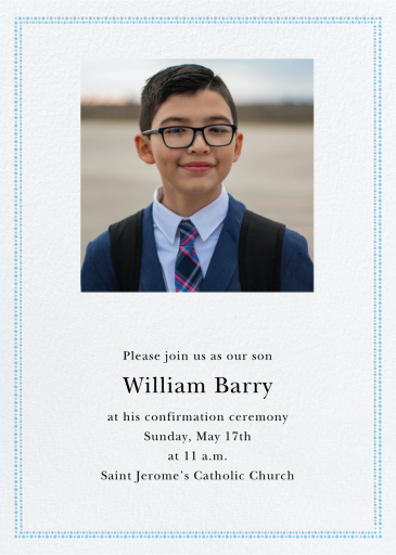 Uneven Dots Photo - Tall - Confirmation Invitation by Paperless Post