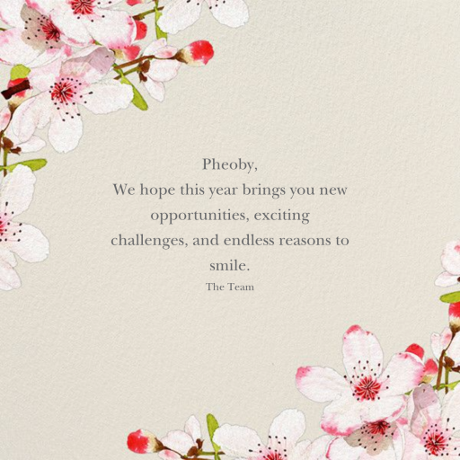 Blushing Blossoms - Birthday Card by Felix Doolittle