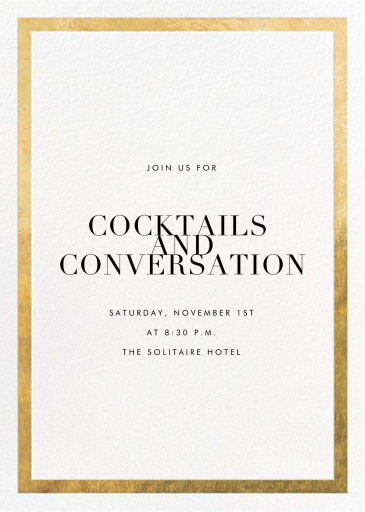 Simple Gold Border - Cocktail Party Invitation by Paperless Post