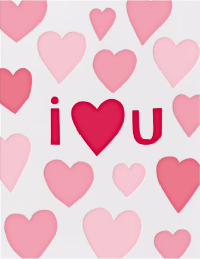 I Heart U - Valentine's Day Card by Linda and Harriett
