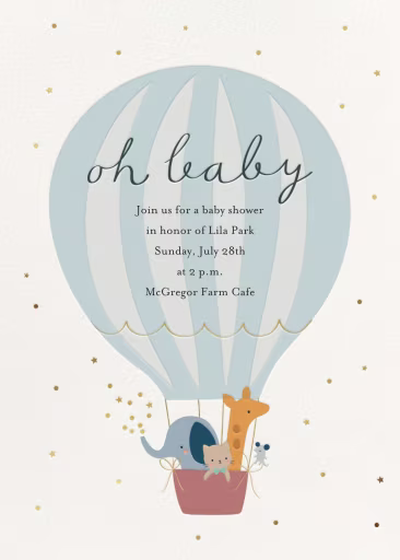 Little Lift-Off - Baby Shower Invitation by Little Cube