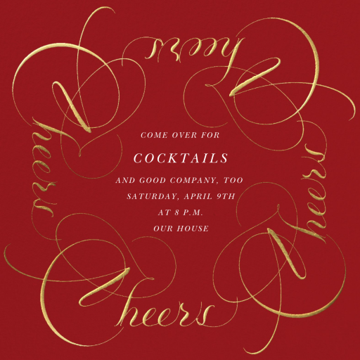 Cheers Script - Cocktail Party Invitation by Bernard Maisner