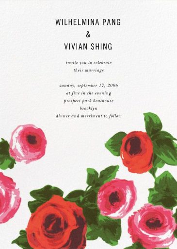Rose Bed - Printable Invitation by kate spade new york