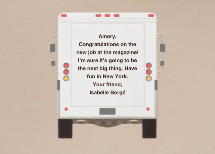 Delivery Truck - Congratulations Card by Paperless Post - Back