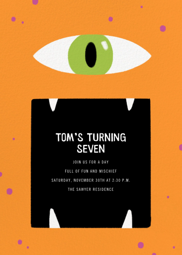 Cute Monster Face Invitation