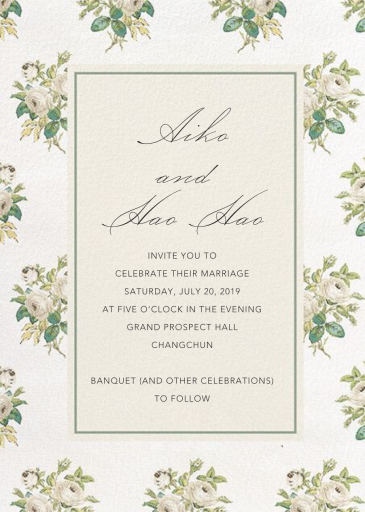 Floribunda - Wedding Invitation by Schumacher
