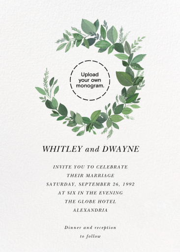 Natural Wreath - Wedding Invitation by Paperless Post