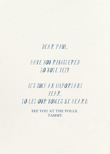 Ballots In - Activism Invitation by Mr. Boddington's Studio - Back