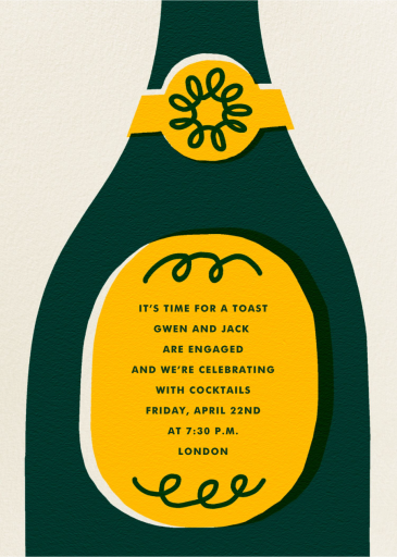 Champ Bottle - Engagement Party Invitation by The Indigo Bunting