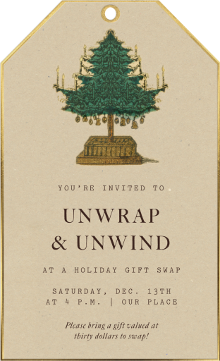 Vintage Gift Tag - Christmas Party Invitation by John Derian