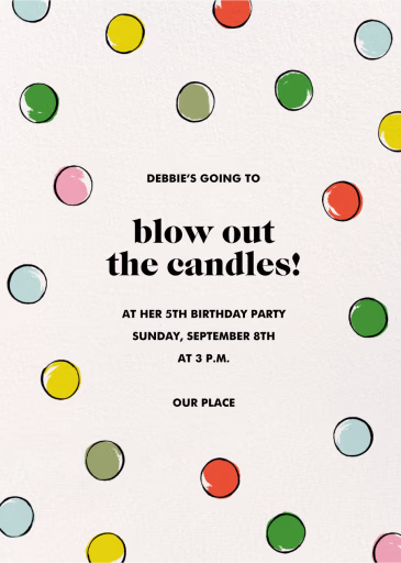 Colorful Polka Dots - Birthday Invitation by kate spade new york