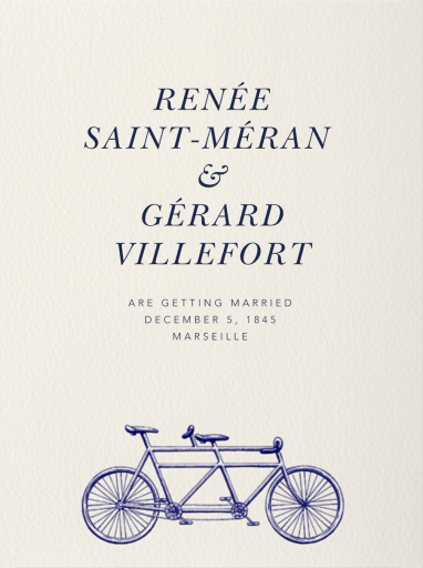 Bicycle Built for Two - Save the Date by Paperless Post