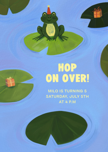 Party Frog Lily Pad Invitation