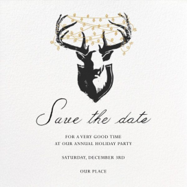 Antler Tangle - Holiday Save the Date by Paperless Post