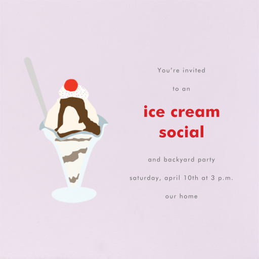 Ice Cream Sundae - Ice Cream Social Invitation by Paperless Post