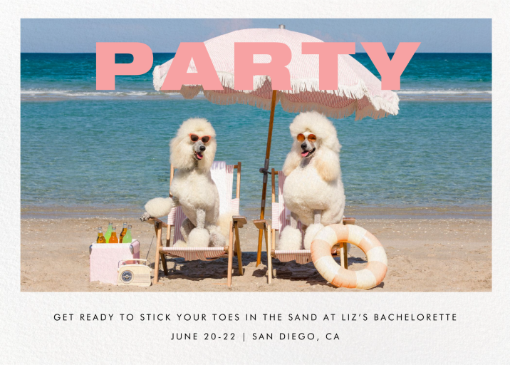 Sandy Paws - Bachelorette Party Invitation by Gray Malin