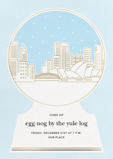 Skyline Snowglobe - Winter Party Invitation by Paperless Post