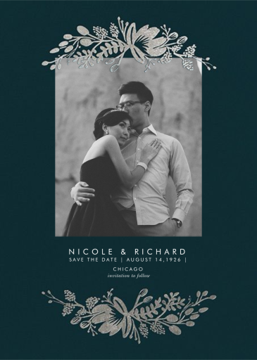 Floral Silhouette (Portrait Photo Save the Date) by Rifle Paper Co.