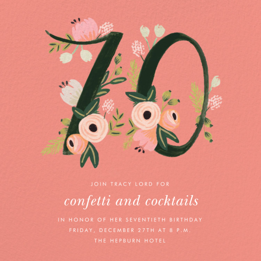 Botanic Numerals - Birthday Invitation by Rifle Paper Co.