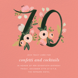 Botanic Numerals - 70th Birthday Invitation by Rifle Paper Co.