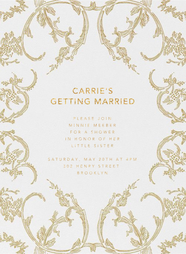 Silk Brocade I - Bridal Shower Invitation by Oscar de la Renta