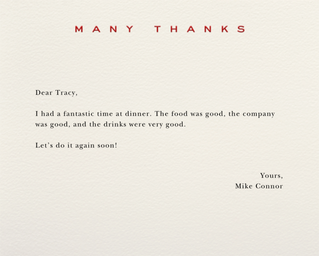 Many Thanks Cream - Stationery by Paperless Post