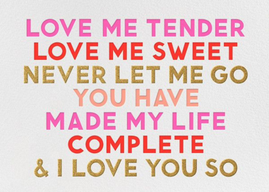 Love Me Tender - Valentine's Day Card by The Indigo Bunting