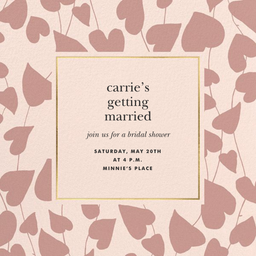 Climbing Hearts Photo - Bridal Shower Invitation by kate spade new york - Back