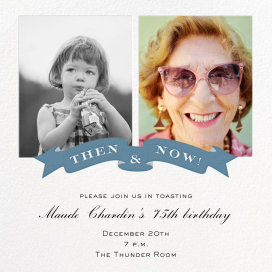 TBT Ribbon - 75th Birthday Invitation by Cheree Berry Paper & Design