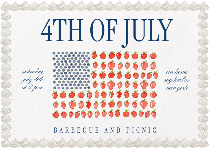 Red White and Blue Cake - Invitation by Martha Stewart