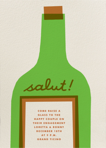 Wine Salut - Engagement Party Invitation by The Indigo Bunting