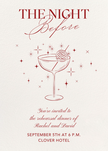 Evening Toast - Rehearsal Dinner Invitation by Paperless Post