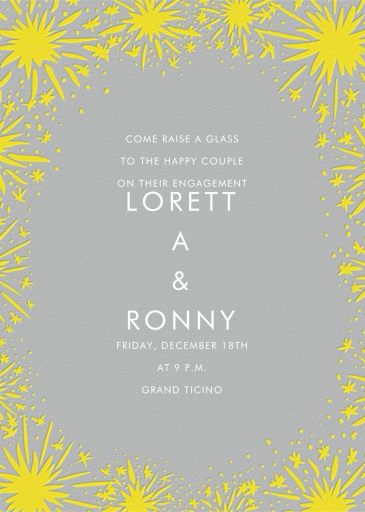 Starburst - Engagement Party Invitation by Linda and Harriett