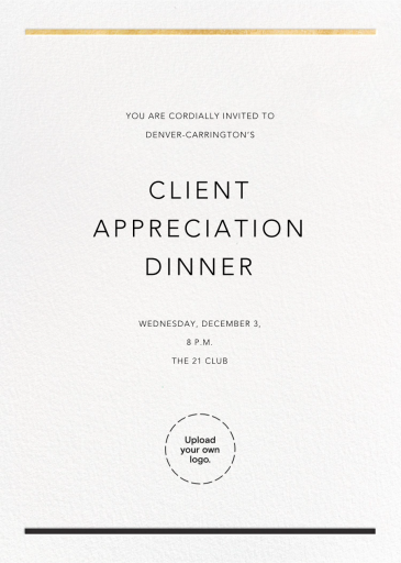 Minimal Foil Border - Business Dinner Invitation by Paperless Post